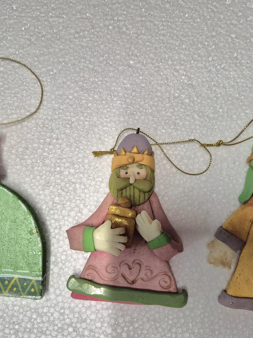 Vintage Handcrafted Three Kings Christmas Ornaments - Assorted Colors